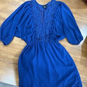 Hot & Delicious Blue Ruched Smocked Cocktail Dress